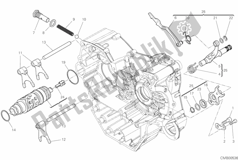 Wszystkie części do Mechanizm Zmiany Biegów Ducati Multistrada 950 S SW Brasil 2020